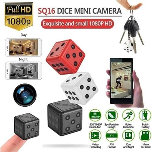 3 Colors SQ16 HD 1080P Mini Camera Portable Night Vision Motion Detection DVR Video Voice Recorder Dice Shape DV Small Camera
