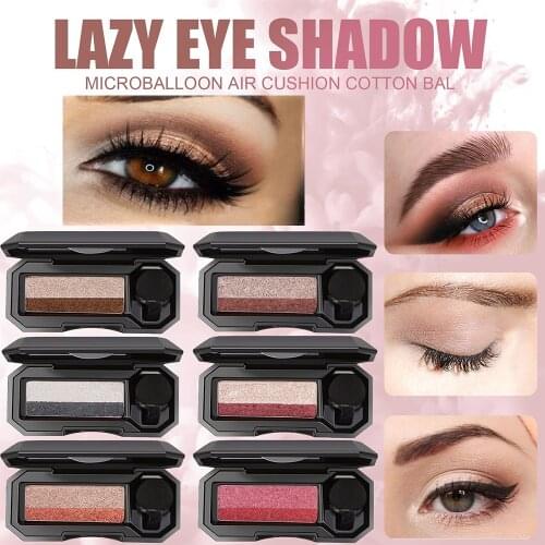 Mini Portable Eyeshadow Double Color Gradient Lazy Eye Shadow Makeup Palette Glitter Palette Professional Female Cosmetics