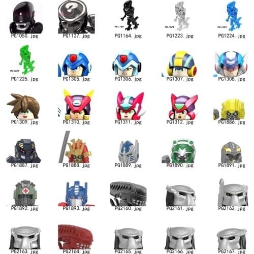 Single Alien Movie Predator Robot models Figures Head accessories Building Blocks toys for children Series-142