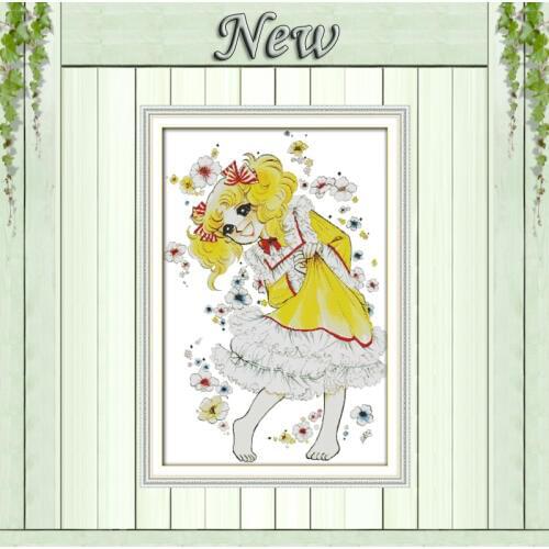 Candy angel beauty girl home decor painting pattern printed on canvas DMC 14CT 11CT Cross Stitch Needlework kits Embroidery Sets