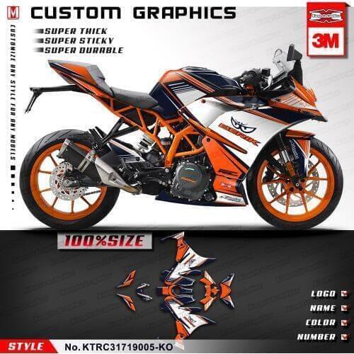 KUNGFU GRAPHICS Custom Sticker Kit Vinyl Wrap Motorbike Racing Decal for RC 125 200 RC125 RC200 2017 2018 2019 2020