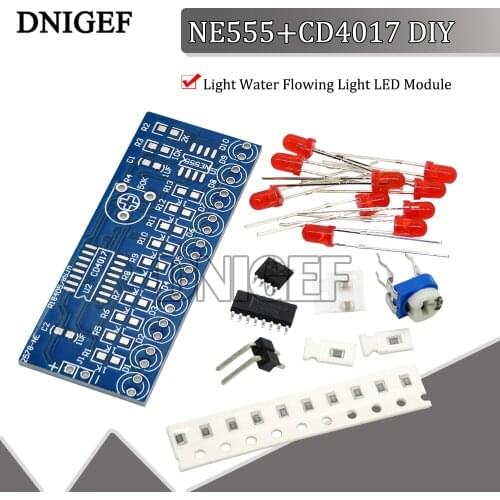 NE555+CD4017 Smart Electronics Kits Light Water Flowing Light LED Module Diy Kit