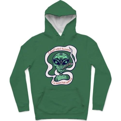 REAL American US SIZE 2 styles Alien Stonner Recruit Sublimation Print Plus Size Hoodies