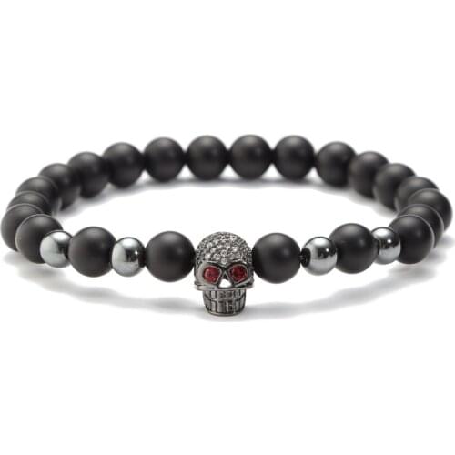 New Luxury Skull Bracelet Charm Mens Bracelet Natural Stone Beads Vipers Friend Handmade Bracelet Ladies Ladies Jewelry