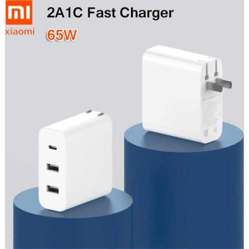 Original Xiaomi 65W charger 2A1C USB-C fast Power Type-C Port USB PD 2.0 Quick Charge QC 3.0 Type C for iPhone Xiaomi huawei