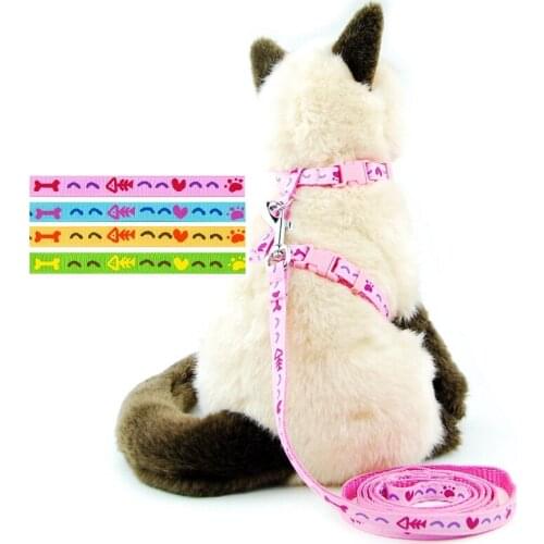 Cat Dog Collar Harness Leash Traction Rope Chest Strap Pets Safe Gentle Leader Come With Me Kitten Harness Heart Drop Shipping