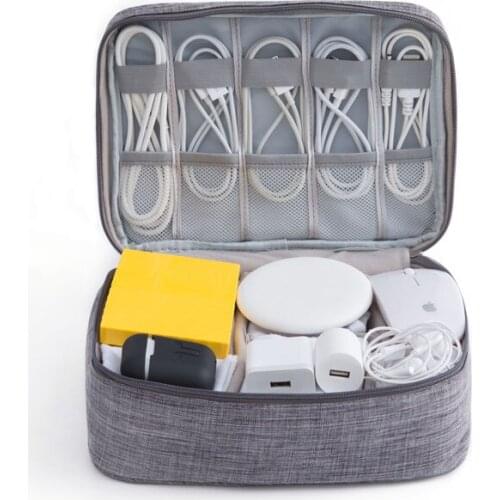 Portable Cable Digital Storage Bags Organizer USB Gadgets Wires Charger Power Battery Zipper Cosmetic Bag Case Accessories Item