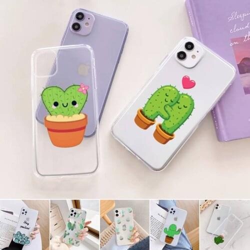 Strong cactus Phone Case For iphone 12 11 mini x xs xr pro max 8 7 6s 6 5 5s 5c se plus Transparent soft