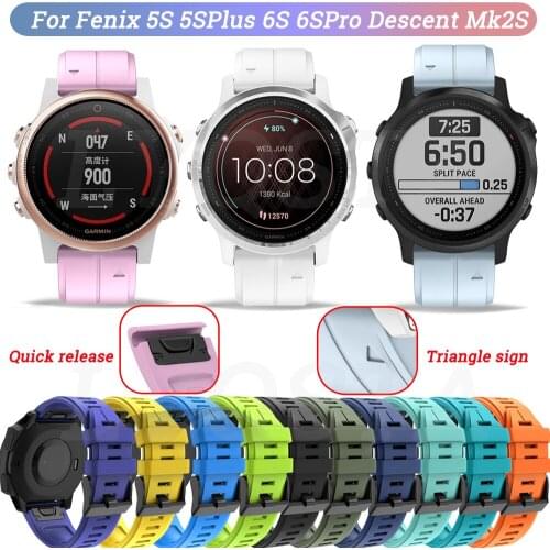 20mm NEW Watchband Strap For Garmin Fenix 5 5S Plus D2 Delta S Fenix 6 6S Descent Mk2S Quick Release Silicone Easyfit Wrist Band