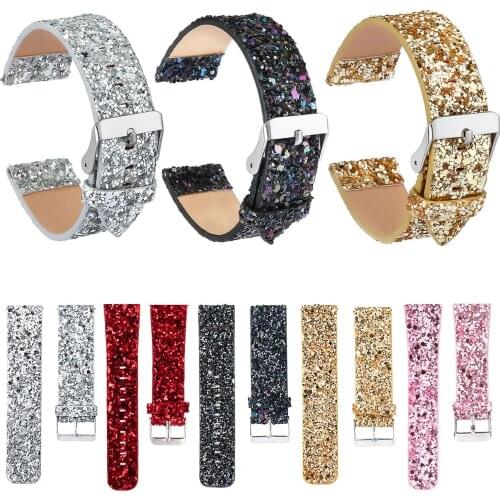 Luxury Glitter Christmas Strap for Xiaomi Huami AMAZFIT Band Metal Buckle Leather Watchbands Bracelet 22mm