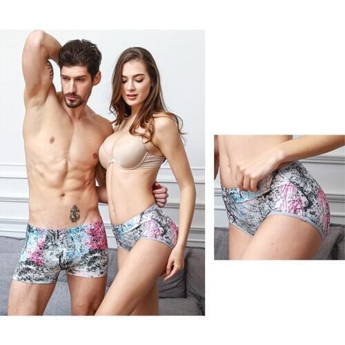 New Gay Panties Couple Underwear Sexy Female Underpants Male Boxer Pants Comfortable Cartoon Printed Lovers Underpants Gift Hot