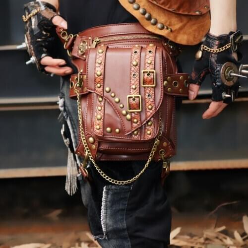 Vintage Steampunk Bag Steam Punk Retro Rock Gothic Retro Bag Goth Shoulder Waist Bags Packs Victorian Style Women Men Leg Bag Q2