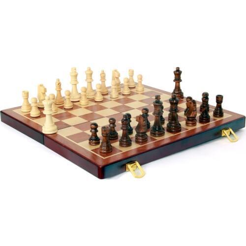High grade wood folding chess set world chess game