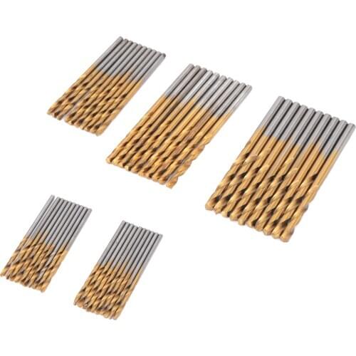 50PCS HSS High Speed Steel Straight Shank Twist Drill Bit 1/1.5/2/2.5/3mm For Wood/Metal Hole Cutter Power Tool Accessories