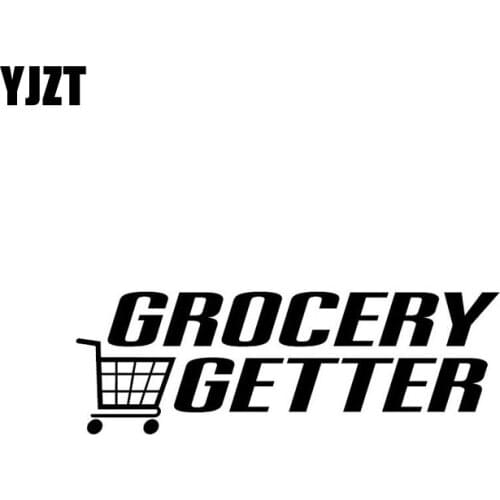 YJZT 16.3CM*5.5CM GROCERY GETTER Fashion Vinyl Car-styling Car Window Sticker Decal Black/Silver C11-0697