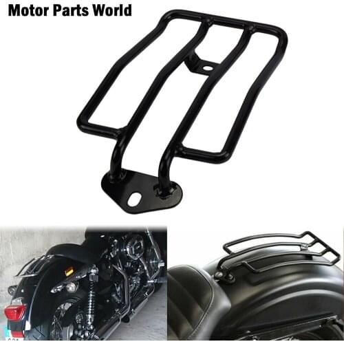 Motorcycle Gloss Black Rear Solo Seat Luggage Rack Support Shelf For Harley Sportster XL883 XL1200 2004-2019