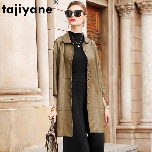 Genuine Real 100% Leather Jacket Women Winter Jacket Women Sheepskin Coat 2021 Spring Autumn Elegant Long Coats ED6009-28001