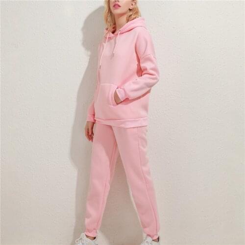 2020 Autumn Winter Women Set Thick Warm 2 Pieces Sets Womens Hoodies Sweatshirt And Pants Suits Fashion Women Tracksuit