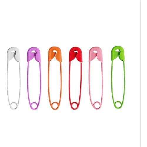 100Pcs 6 Colors Safety Pins Brooch Large Steel Safety Pin Brooch DIY Sewing Tools Accessory Apparel Accessories