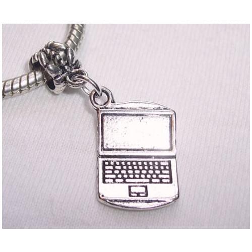 New Fashion 100 Pcs Tibetan silver Alloy Charm Laptop Computer Pendant Bracelets&Necklaces Jewelry Accessories Free Shipping