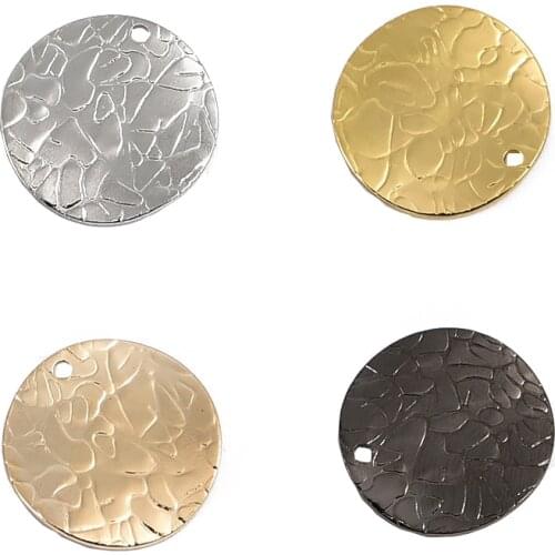 16*0.8mm brass electroplating multicolor single hole wave round embossed disc pendant diy handmade material