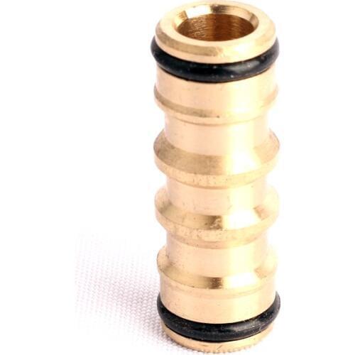 2pcs Brass Two-Way Hose Connector Two-way Nipple Adapter Agriculture Irrigation Brass Fitting