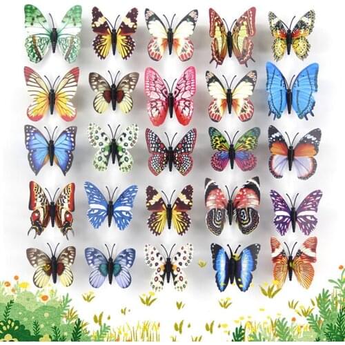 3D Luminous Simulation Butterfly Handmade Flowerpot Stakes Crafts for Outdoor Garden Courtyard Decoration SCVD889