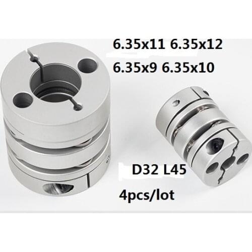 6.35x11 6.35x12 6.35x9 6.35x10 6.35 Double diaphragm Disc coupling coupler screw rod servo motor encoder shaft coupling D32 L45