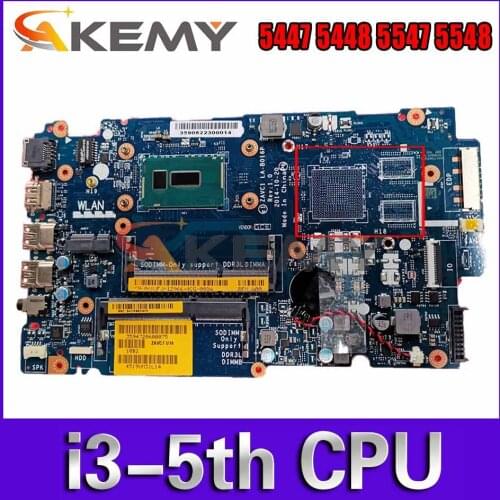 Brand NEW Laptop Motherboard FOR Dell Inspiron 5447 5448 5547 5548 I3-5005U ZAVC1 LA-B016P CN-06WJFJ 6WJFJ Mainboard 100% tested