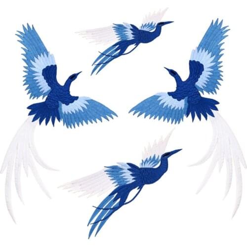 Appliques on Clothes Floral Bird Phoenix Clothing Peacock Feather Iron on Patches Transfers Heat Transfer Stickers Custom Patch