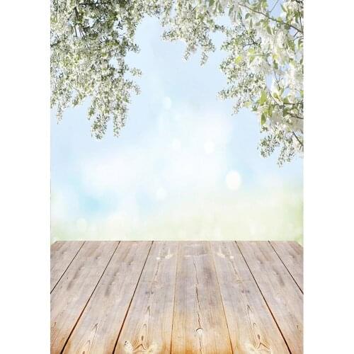 White Flowers Wooden Floor Portrait Photocall Photo Backgrounds Children Baby Vinyl Photography Backdrops Props For Photo Studio