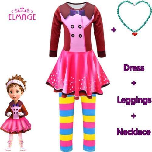 Kids Child Fancy Dress Party Halloween Costume Nancy Costume Inspired leggings Dress Infant Toddler Girls costume dress birthday