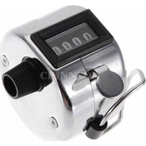 DHL 500PCS Digital Hand Held Tally Clicker Counter 4 Digit Number Clicker Golf Chrome