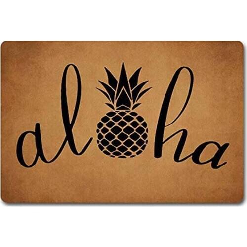 Custom Decor Mat-Pineapple Welcome Decorative DoEntrance WayDoor Mats Doormat Pineapple Door Mats (23.6 X 15.7 in) Non-Woven F