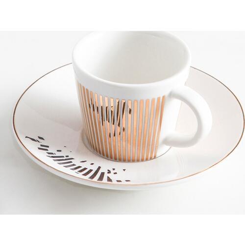 Ins Style Mmirror Reflection Coffee Cup Plate Luxury afternoon tea set Ceramic Horse/Deer/Hummingbird Mug