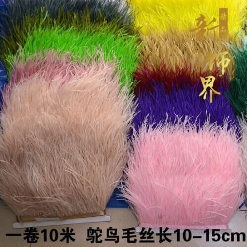 Arts DIY Apparel Sewing Fabric Dyed Color Ostrich Feather Cloth Edge Skirt Clothing Accessories 100CM/lot