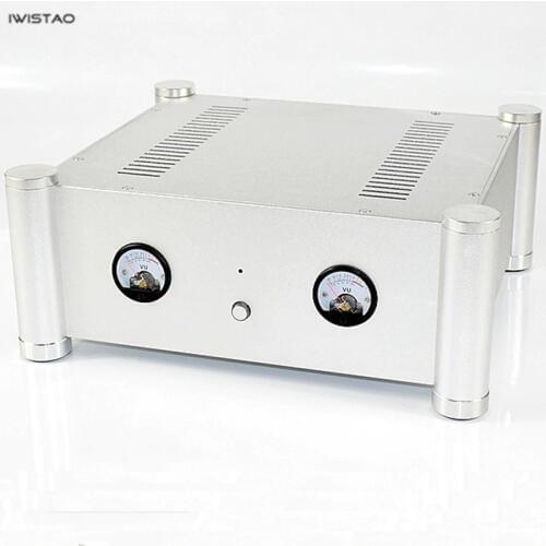 IWISTAO HIFI Tube Amplifier Casing 315* 355 * 145mm Whole Aluminum Including VU Meter Sliver