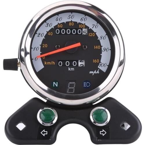 Motorcycle Speedometer Odometer Gauge ATV Bike Scooter Backlit Dual Speed meter with LED Indicator DC Gear Digital Display