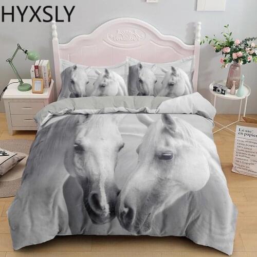 Horses Printed Duvet Cover Set Twin Full Queen King Size 3D Bedding Set Kids Comforter Bedspread Soft Lightweight Quilt No Sheet