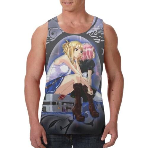 Brand Fairy Tail Logo Workout Men Tank Tops Fitness Sleeveless Shirt Mens Bodybuilding Men Sportswear Vest Muscle Singlet