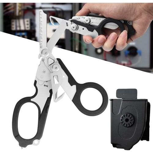 6 in 1 Raptor Emergency Response Shears multifunctional scissors with Strap Cutter and Glass Breaker with Compatible Holster