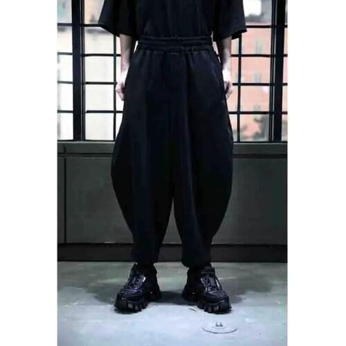 Mens new solid color loose Japanese and Korean fashion radish pants, lantern pants, wide leg pants and Harem Pants