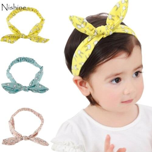 NISHINE Baby Girl Kids Cartoon Rabbit Headbands Infant Head Band Wrap Hair Accessories for Children Turban Headdress