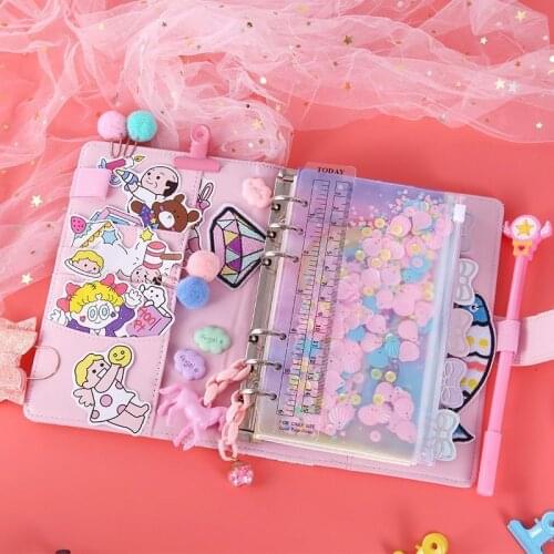 2021 New 14 Pcs/set A6 Loose-leaf Diary Notebook Creative DIY Planner Korean Stationery Travelers Notebook Cover Journals Binder