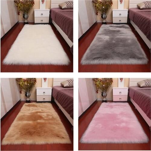 Super Soft Artificial Faux Fur Fluffy Rug Warm Plush Rectangle Floor Carpet for Living Room Home Bedside Sofa 60*120cm/70*100cm