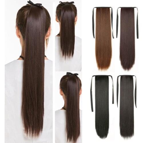 45/55/65cm Women Long Straight Wig Ponytail Hair Extension Cosplay Hairpiece Styling Tools & Accessories