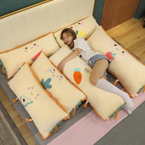 1pc 60/90/120CM Creative Plush Bread with Fruit Pillow Funny Bed Cushion Stuffed Soft Toy Girls Baby Lover Wedding Birthday Gift