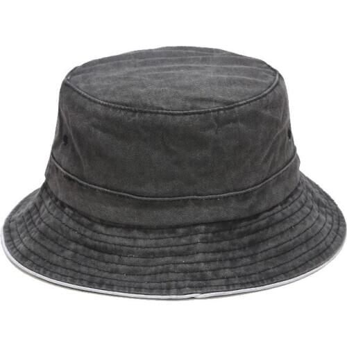 Retro Washed Bucket Hats Men Women Panama Fishing Fisherman Hunting Cap Solid Cotton Foldable Outdoor Sun Hats gorras Wholesale