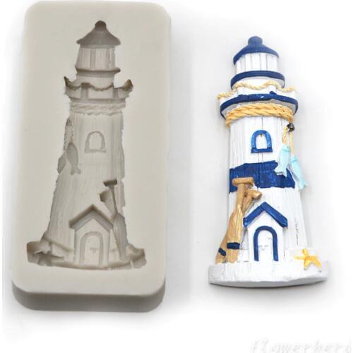 Lighthouse Cake Border Silicone Mold Marine Theme Fondant Mold Ocean Chocolate Cake Decorating Tools Sailor Sailboat Cake Tools
