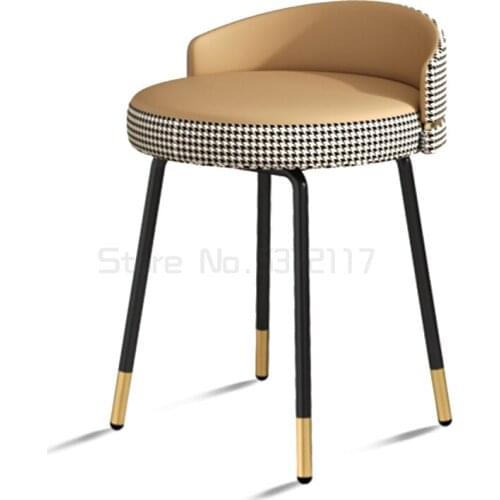 Makeup stool bedroom simple modern makeup chair net red ins soft seat backrest Nordic dresser stool